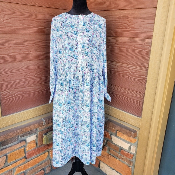 NWT Simply Southern Blue and Pink Multicolor Semisheer Buttontop Coverup Dress - Picture 2 of 16